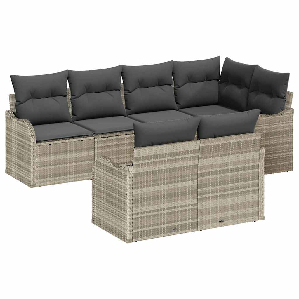 Gartensofa-set Hellgrau Poly-Rattan