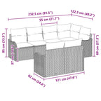 Gartensofa-set Schwarz Poly-Rattan
