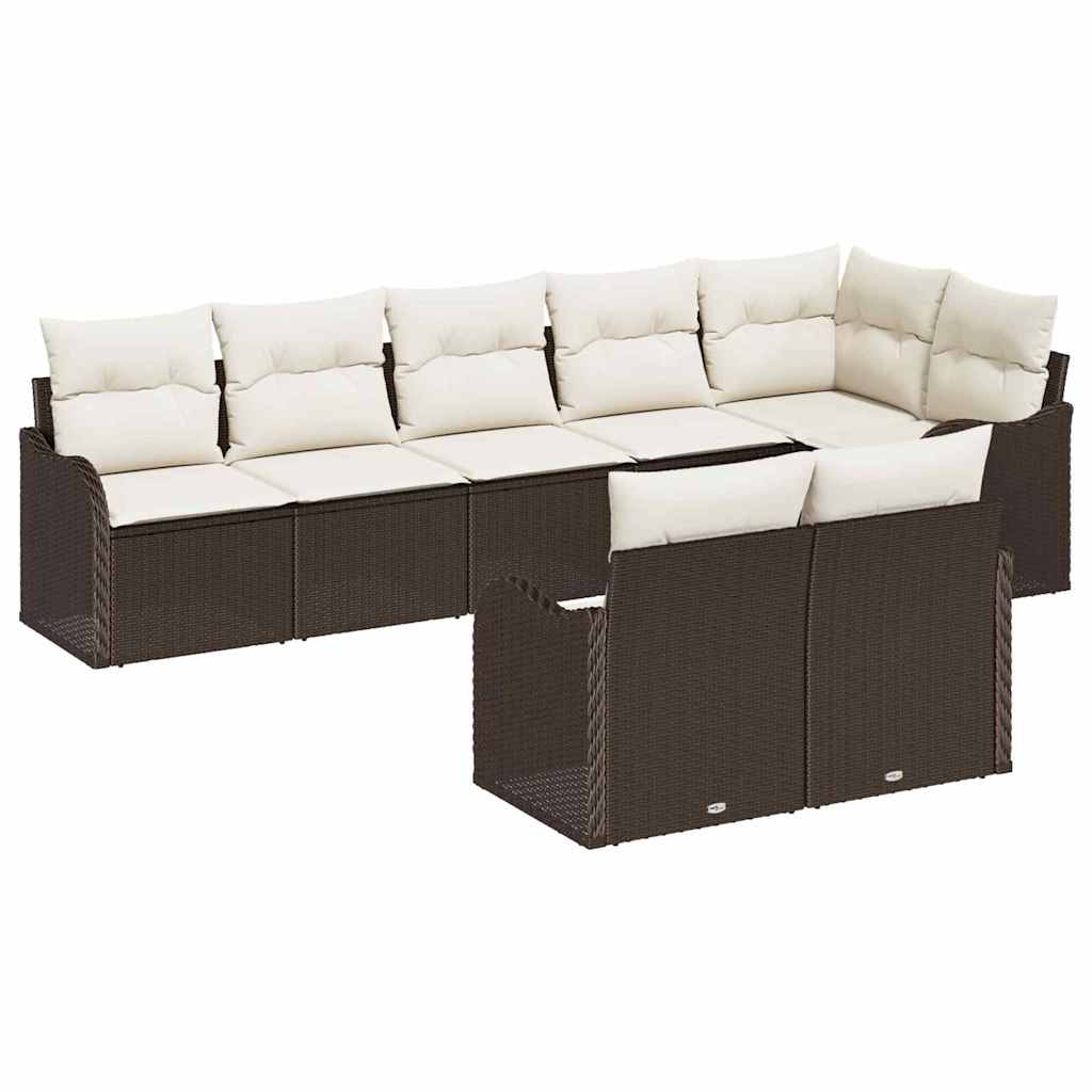 Gartensofa-set Braun Poly-Rattan