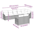 Gartensofa-set Grau Poly-Rattan