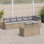 Gartensofa-set 8 pcs Beige Poly-Rattan