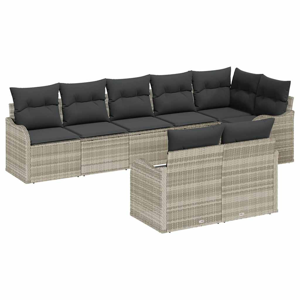 Gartensofa-set Hellgrau Poly-Rattan