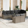 Gartensofa-set 9 pcs Grau Poly-Rattan