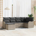 Gartensofa-set Hellgrau Poly-Rattan
