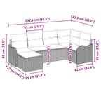 Gartensofa-set Hellgrau Poly-Rattan