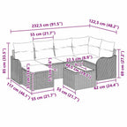 Gartensofa-set 7 pcs Hellgrau Poly-Rattan