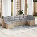 Gartensofa-set 7 pcs Beige Poly-Rattan