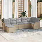 Gartensofa-set 7 pcs Beige Poly-Rattan