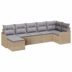 Gartensofa-set 7 pcs Beige Poly-Rattan