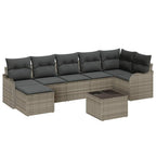 Gartensofa-set 8 pcs Grau Poly-Rattan