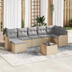 Gartensofa-set Beige Poly-Rattan