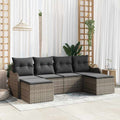 Gartensofa-set Grau Poly-Rattan