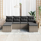 Gartensofa-set Grau Poly-Rattan