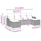 Gartensofa-set Grau Poly-Rattan