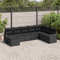 Gartensofa-set 8 pcs Schwarz Poly-Rattan