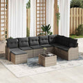 Gartensofa-set Grau Poly-Rattan