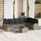 Gartensofa-set Hellgrau Poly-Rattan
