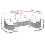 Gartensofa-set Hellgrau Poly-Rattan
