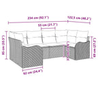 Gartensofa-set Braun Poly-Rattan