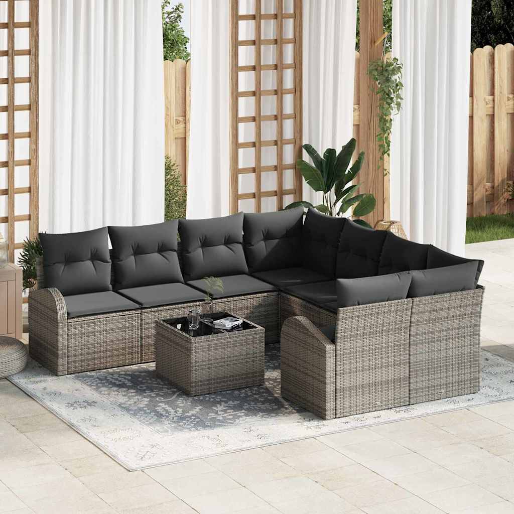 Gartensofa-set Grau 55 x 55 x 37 cm Poly-Rattan