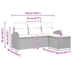 Gartensofa-set Hellgrau Poly-Rattan