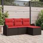 Gartensofa-set Braun Poly-Rattan