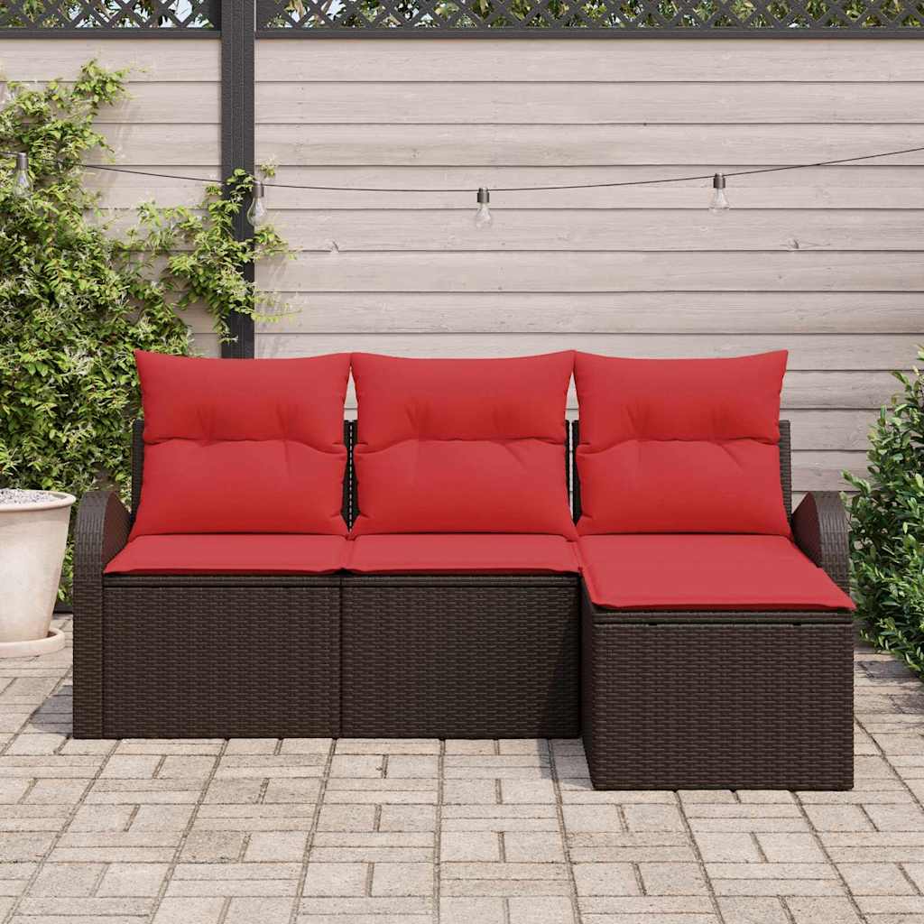 Gartensofa-set Braun Poly-Rattan