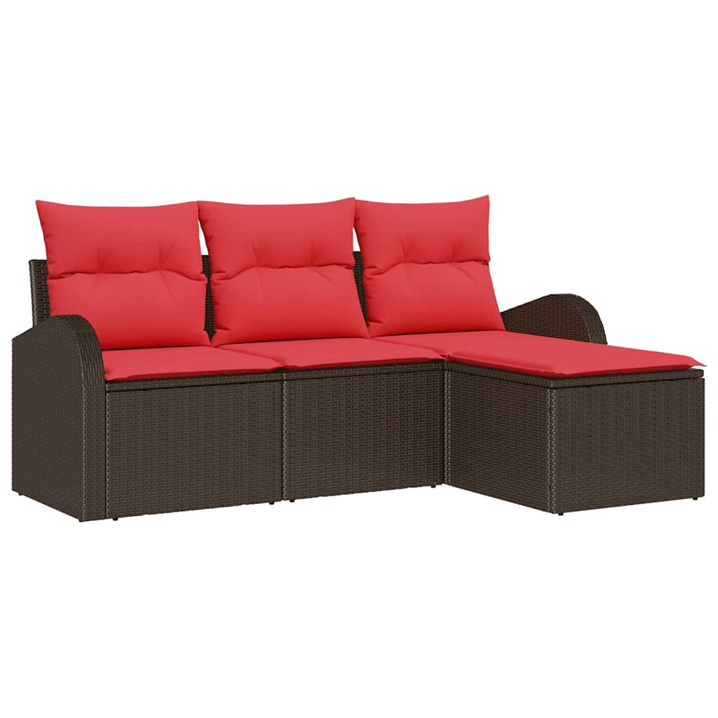 Gartensofa-set Braun Poly-Rattan