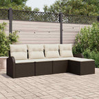 Gartensofa-set 5 pcs Braun Poly-Rattan
