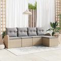Gartensofa-set 5 pcs Beige Poly-Rattan