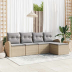 Gartensofa-set 5 pcs Beige Poly-Rattan