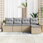 Gartensofa-set 5 pcs Beige Poly-Rattan