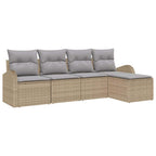 Gartensofa-set 5 pcs Beige Poly-Rattan
