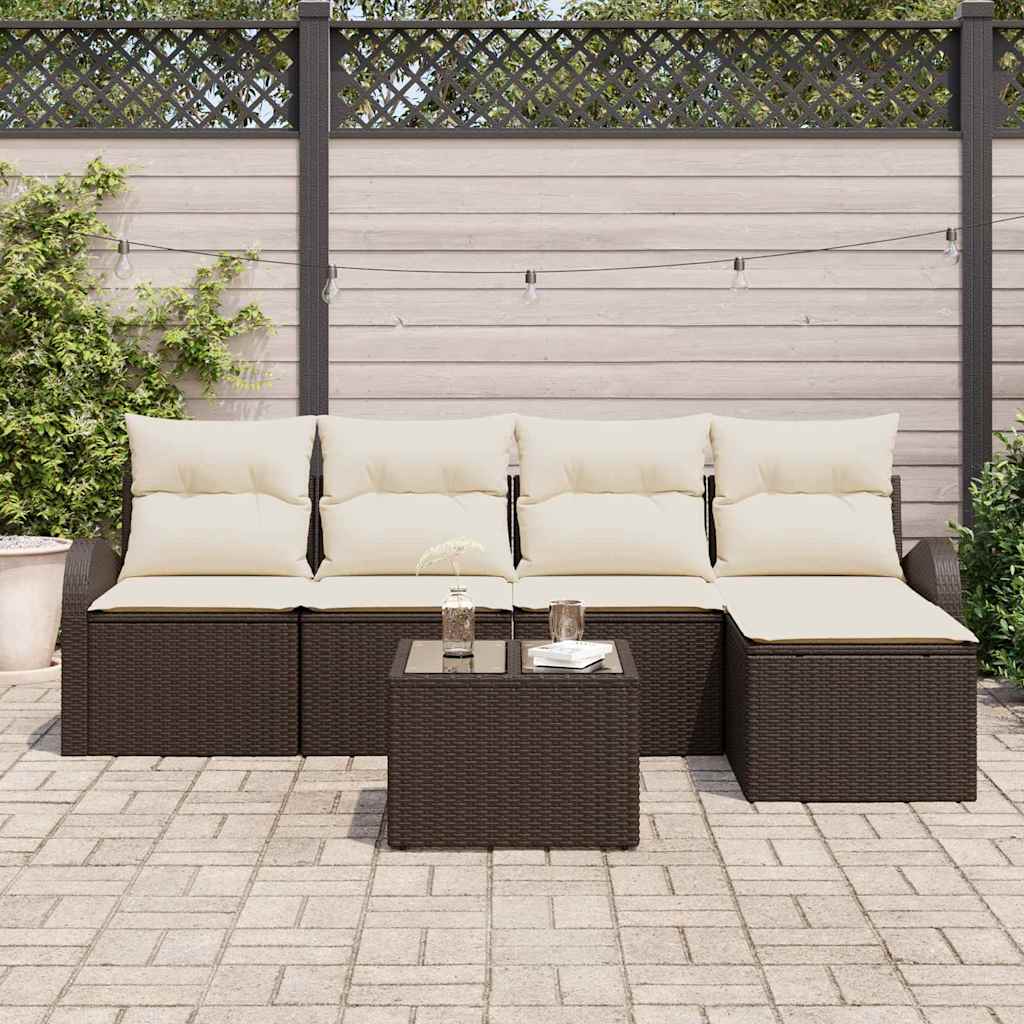 Gartensofa-set Braun Poly-Rattan