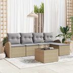 Gartensofa-set 6 pcs Beige Poly-Rattan
