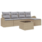Gartensofa-set 6 pcs Beige Poly-Rattan