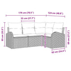 Gartensofa-set Braun Poly-Rattan