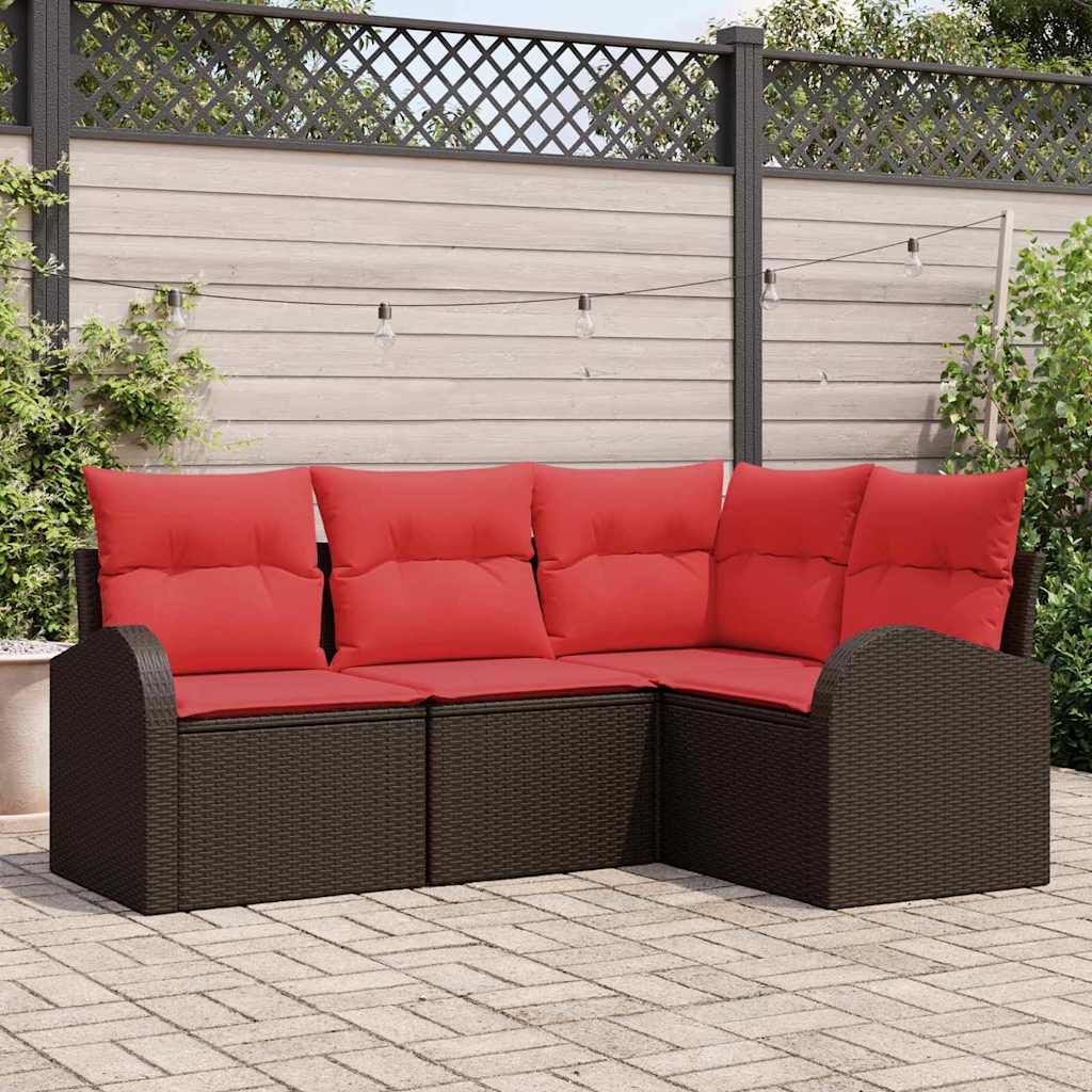 Gartensofa-set Braun Poly-Rattan