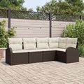 Sofa Set mit Kissen 5 pcs Braun Polyester