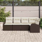 Sofa Set mit Kissen 5 pcs Braun Polyester