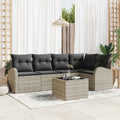 Sofa Set mit Kissen 6 pcs Hellgrau Polyester
