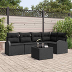 Sofa Set mit Kissen Schwarz Polyester