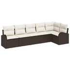 Gartensofa-set 6 pcs Braun Poly-Rattan