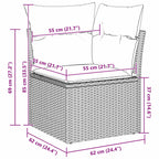 Gartensofa-set Beige Poly-Rattan