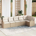 Gartensofa-set Beige Poly-Rattan