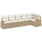 Gartensofa-set Beige Poly-Rattan