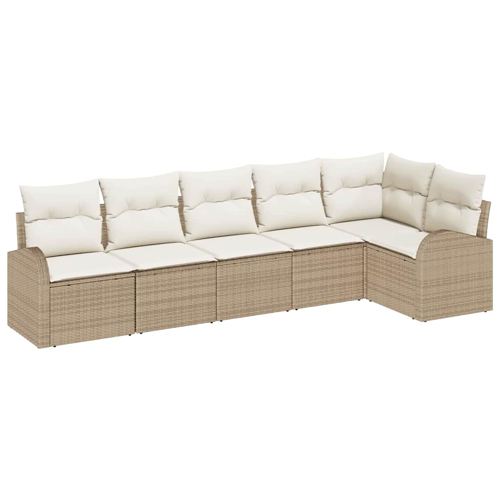 Gartensofa-set Beige Poly-Rattan