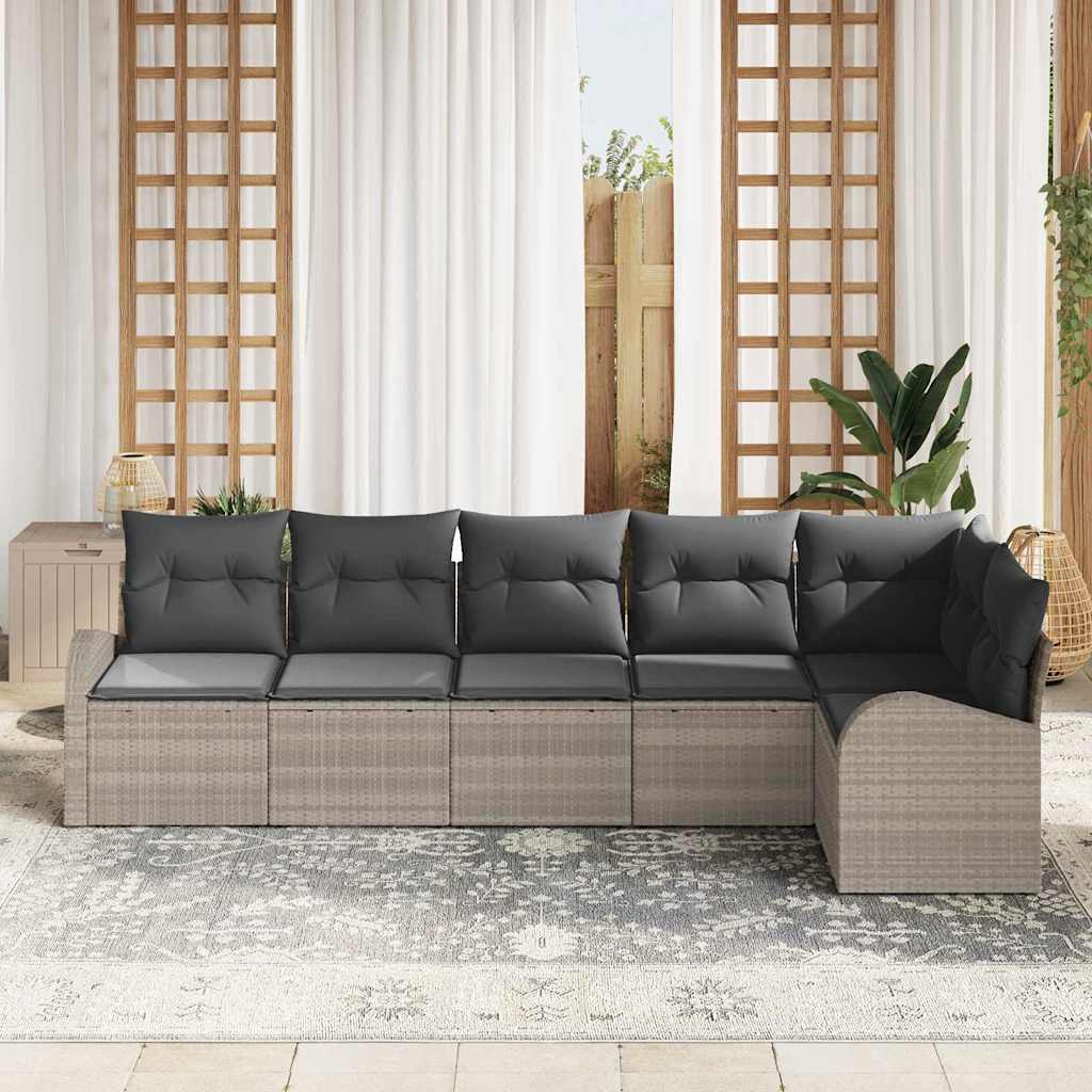 Gartensofa-set Hellgrau Poly-Rattan