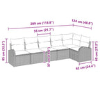 Gartensofa-set Hellgrau Poly-Rattan