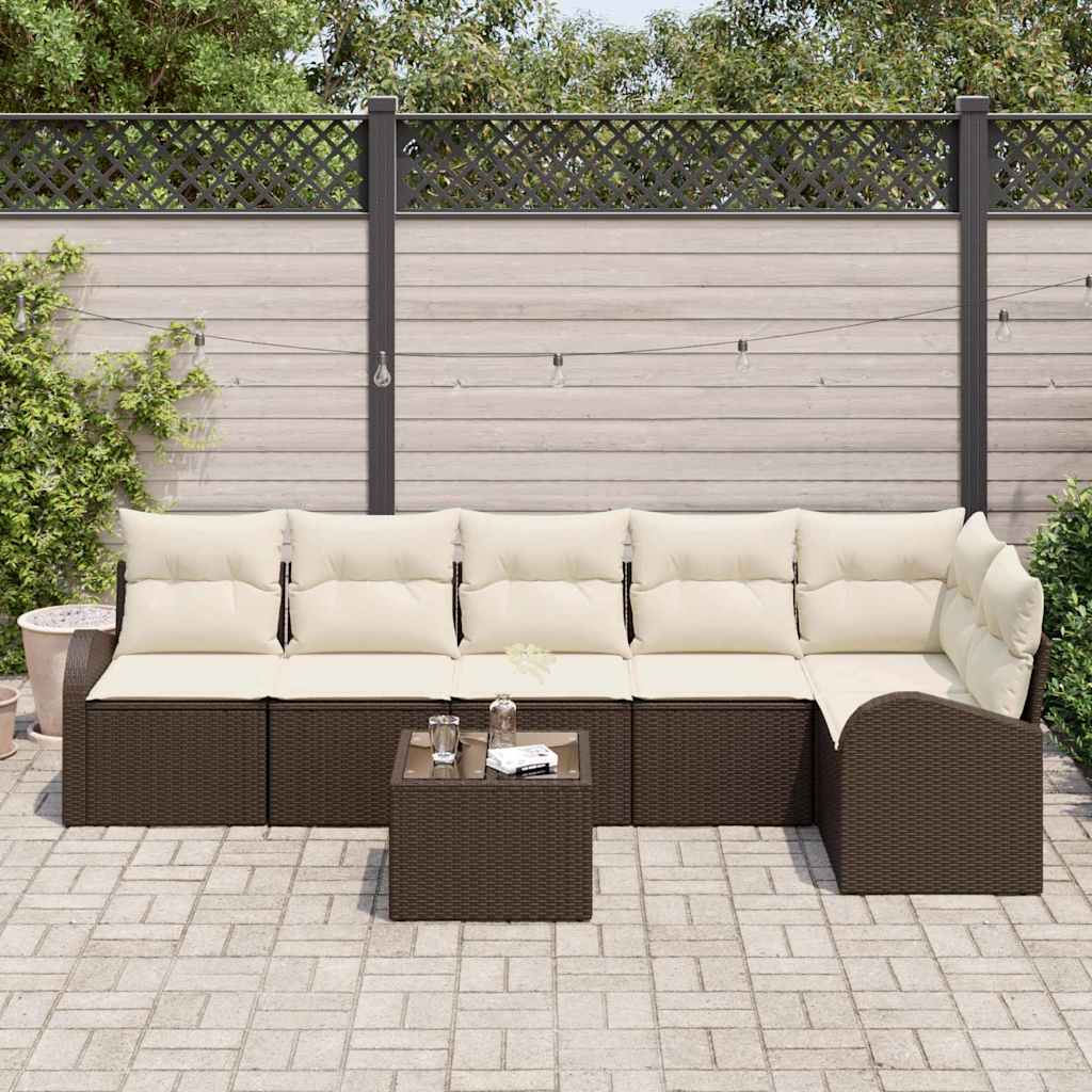 Gartensofa-set Braun Poly-Rattan